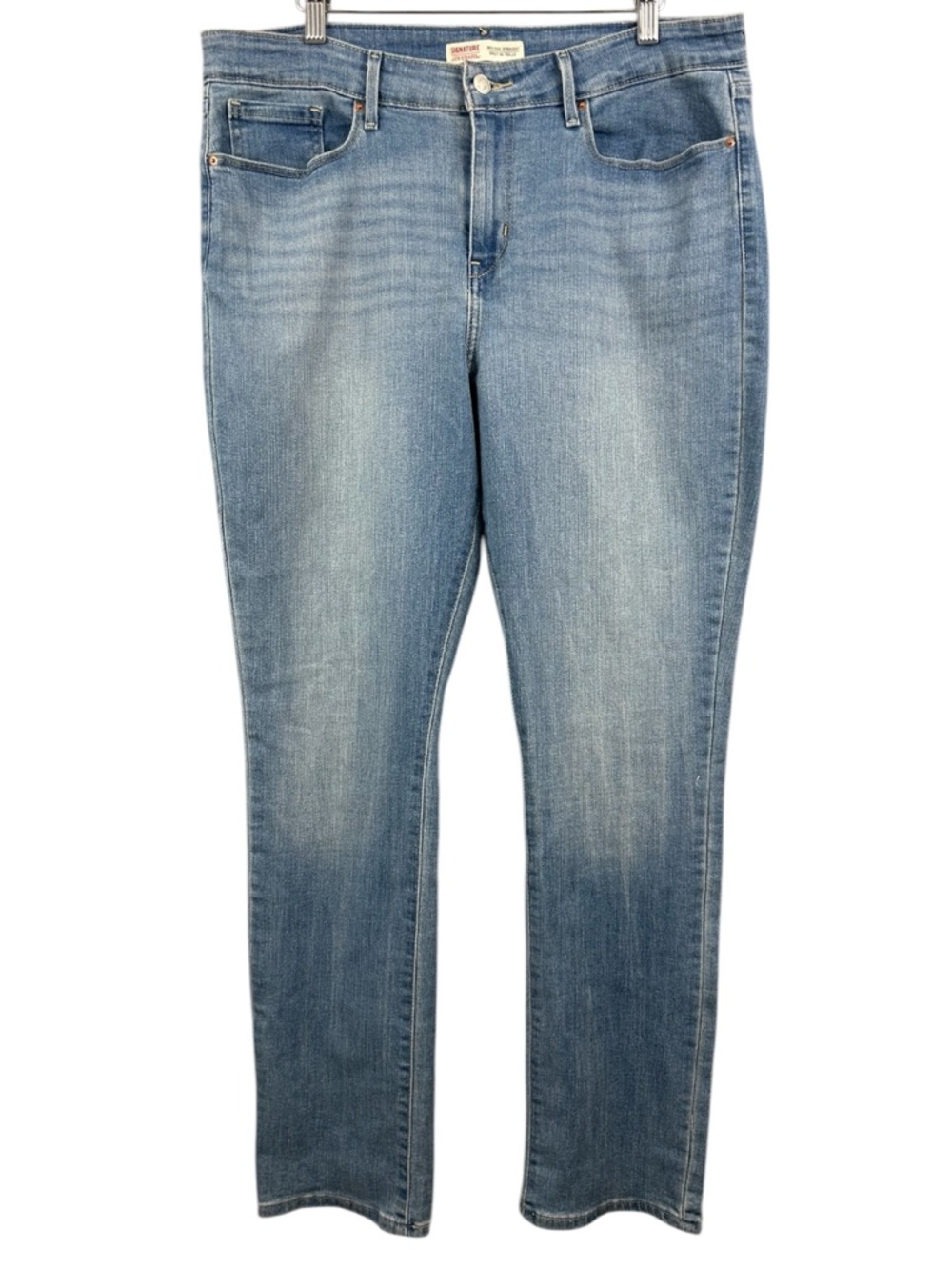 Levi Strauss Signature Mid Rise Straight Blue Jeans Size 33